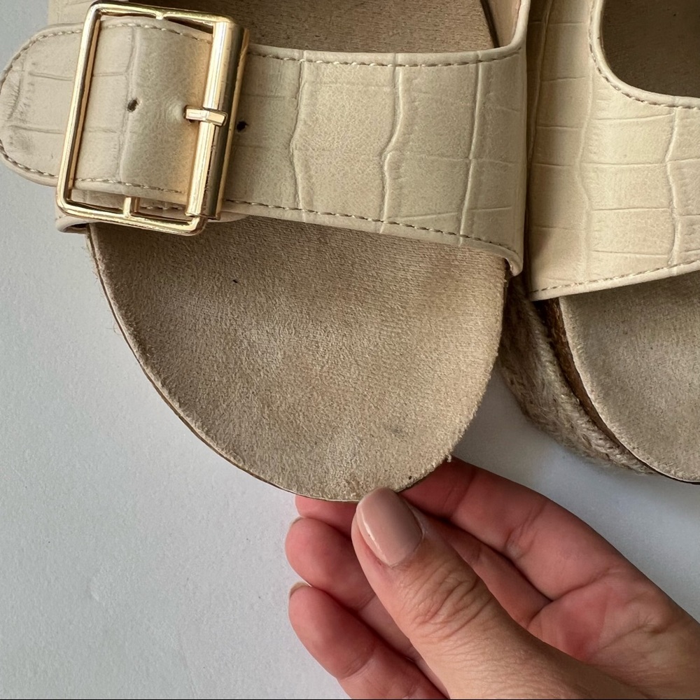 Neutral Double Buckle Strap Platform Espadrilles … - image 8